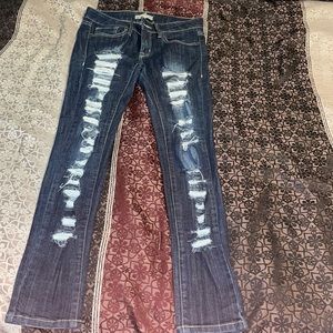 Forever 21 ripped skinny jeans.